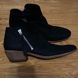 Sam Edelman Black Ankle Booties with Silver Zipper